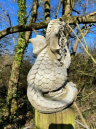 Burgess Scaly Dragon Stone Statue Outdoor Garden Ornament British Made Celtic Sculpture - thumbnail 6