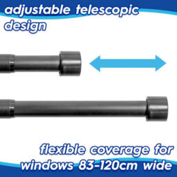 Harbour Housewares Extendable Metal Curtain Poles Kit - 83 To 120Cm - Matt Black - Pack Of 2 - thumbnail 4