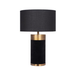 Pacific Lifestyle Dempsey Black Velvet And Antique Gold Metal Table Lamp Base - thumbnail 9
