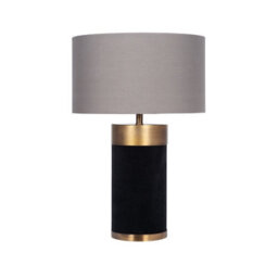 Pacific Lifestyle Dempsey Black Velvet And Antique Gold Metal Table Lamp Base - thumbnail 8