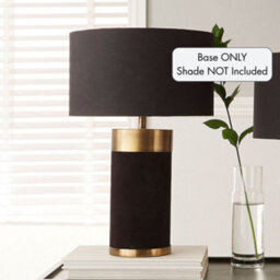 Pacific Lifestyle Dempsey Black Velvet And Antique Gold Metal Table Lamp Base - thumbnail 1
