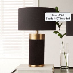 Pacific Lifestyle Dempsey Black Velvet And Antique Gold Metal Table Lamp Base