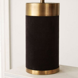 Pacific Lifestyle Dempsey Black Velvet And Antique Gold Metal Table Lamp Base - thumbnail 4