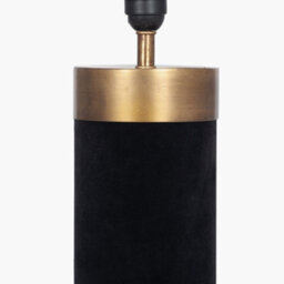 Pacific Lifestyle Dempsey Black Velvet And Antique Gold Metal Table Lamp Base - thumbnail 3