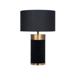 Pacific Lifestyle Dempsey Black Velvet And Antique Gold Metal Table Lamp Base - thumbnail 7