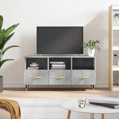 Walplus Tv Cabinet Concrete Grey 102X36X50 Cm Engineered Wood - image 1