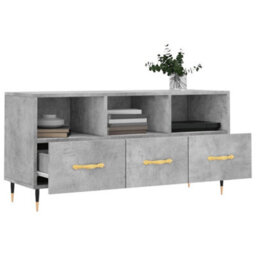 Walplus Tv Cabinet Concrete Grey 102X36X50 Cm Engineered Wood - thumbnail 4