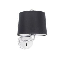 Luminosa Lighting Luminosa Montreal Chrome, Black Shade Wall Lamp