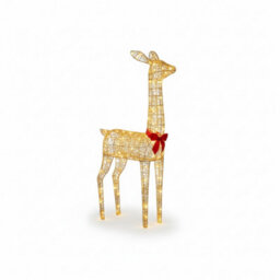 Pegdev - Pdl - 108Cm Gold Rattan Led Christmas Deer 350 Warm White Lights Outdoor Decoration With Ground Pegs And 5M Cable