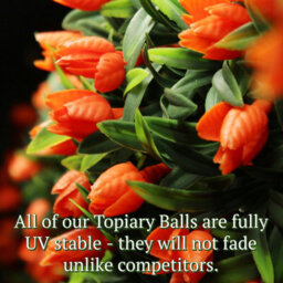 Pair Of Best Artificial 24Cm Orange Lush Tulip Hanging Basket Flower Topiary Ball - Weather & Fade Resistant - thumbnail 4
