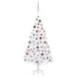 Walplus Artificial Pre-Lit Christmas Tree With Ball Set White 150 Cm Pvc - thumbnail 1