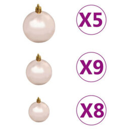 Walplus Artificial Pre-Lit Christmas Tree With Ball Set White 150 Cm Pvc - thumbnail 7