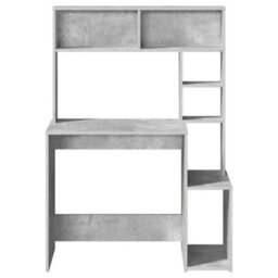 Berkfield Desk With Shelves Concrete Grey 100X45X140 Cm Engineered Wood - thumbnail 4