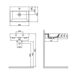 Roomart Likya Wall Mounted Bathroom Set With 72Cm Vanity Unit And Basin, Mirror Cabinet And Tall Storage Cupboard, Ash Grey - thumbnail 7