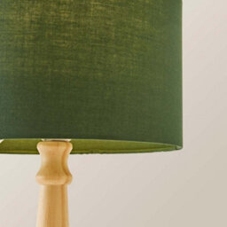 Valuelights Victoria Traditional Light Wood Candlestick Table Lamp With Forest Green Drum Shade - thumbnail 4