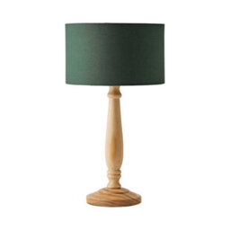 Valuelights Victoria Traditional Light Wood Candlestick Table Lamp With Forest Green Drum Shade - thumbnail 7