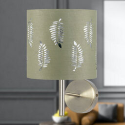 First Choice Lighting Set Of 2 Brea - Antique Brass Wall Lights With Sage Green Fern Shades - thumbnail 5