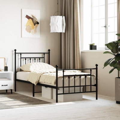 Berkfield Metal Bed Frame With Headboard And Footboard Black 90X190 Cm - image 1
