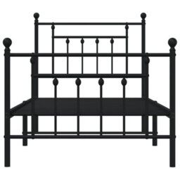 Berkfield Metal Bed Frame With Headboard And Footboard Black 90X190 Cm - thumbnail 6
