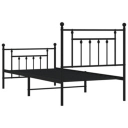 Berkfield Metal Bed Frame With Headboard And Footboard Black 90X190 Cm - thumbnail 8