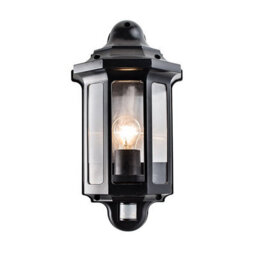 Luminosa Lighting Luminosa Traditional Pir Outdoor Wall Lantern Satin Black Paint, Clear Polycarbonate Ip44, E27 - thumbnail 2