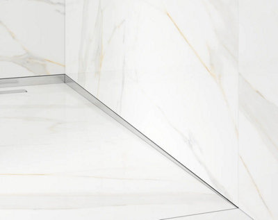 Ilcom Sloped Right Floor Shower Profile Lsp 12mm X 1200mm  Silver Brushed Stainless Steel - image 1