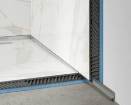 Ilcom Sloped Right Floor Shower Profile Lsp 12mm X 1200mm  Silver Brushed Stainless Steel - thumbnail 2