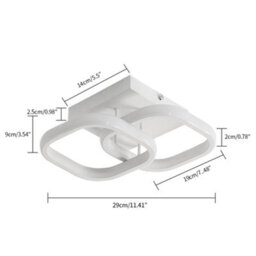 Pheashine Modern Square Circle Led Ceiling Light,22W Cool White 6000K For Kitchen, Dining Room, Corridor Or Balcony - thumbnail 5