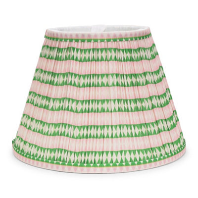 Valuelights Riza Tapered Pink Aztec Fabric Pleated Easy Fit Small Lamp Shade (D)27.5Cm - image 1