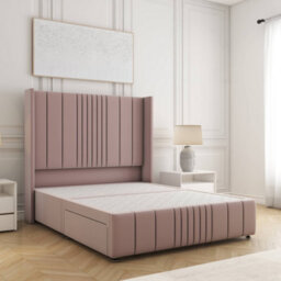Bsspoke Elise Divan Bed Set Pink Plush Velvet 54Inch Headboard & Footboard 2 Drawers Footend & No Mattress In All Sizes - thumbnail 2