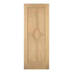 Lpd Reims Unglazed Classic Light Brown White Oak Veneer Internal Oak & Particleboard Fire Door, (H)1981mm (W)838mm (T)44mm - thumbnail 2