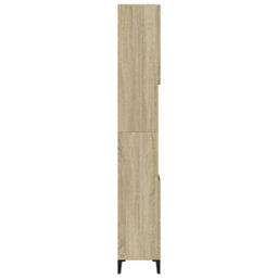 Walplus Bathroom Cabinet Sonoma Oak 30X30X190 Cm Engineered Wood - thumbnail 4
