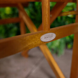 Charles Bentley Fsc Wooden Pair Of Folding Directors Chairs Cream Pop-Up Garden - thumbnail 3
