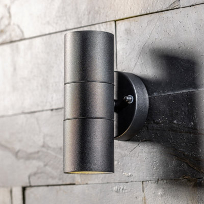 CGC Lighting Cgc Mia Dark Grey Stainless Steel Gu10 Up And Down Outdoor Wall Light Ip44 - image 1