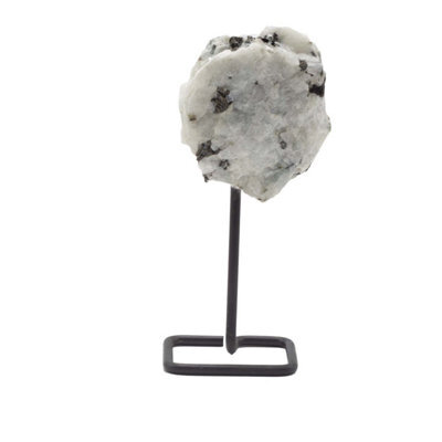 Rainbow Moonstone Specimen On Metal Stand Natural Crystal Display Piece - image 1