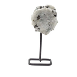 Rainbow Moonstone Specimen On Metal Stand Natural Crystal Display Piece - thumbnail 1