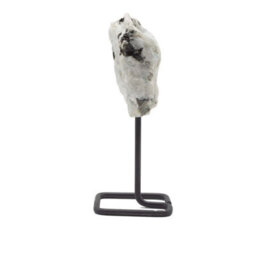 Rainbow Moonstone Specimen On Metal Stand Natural Crystal Display Piece - thumbnail 2