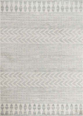 Livabliss Roma-Modern Grey Off-White Charcoal Living Dining Bedroom Rug 160 X 215 Cm Easy Care, Non Shedding - image 1