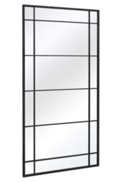 Mirroroutlet The Tabula Black Metal Framed Window Wall Or Leaner Garden Mirror 180Cm X 90Cm - thumbnail 3