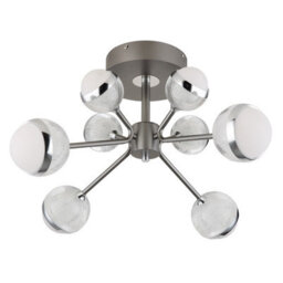 Luminosa Lighting Luminosa Untsy Multi Arm Semi Flush Ceiling Lamp Titanium Color Brushed 8X Led Dimmable 2700-6000K Remote Control - thumbnail 2