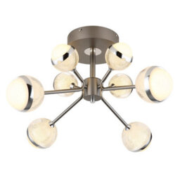Luminosa Lighting Luminosa Untsy Multi Arm Semi Flush Ceiling Lamp Titanium Color Brushed 8X Led Dimmable 2700-6000K Remote Control - thumbnail 4