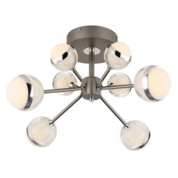 Luminosa Lighting Luminosa Untsy Multi Arm Semi Flush Ceiling Lamp Titanium Color Brushed 8X Led Dimmable 2700-6000K Remote Control - thumbnail 7