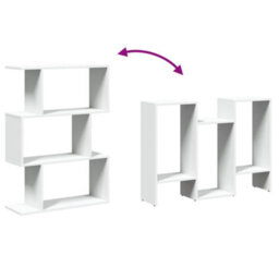Berkfield Room Divider Bookcase 3-Tier White 70X24X97 Cm Engineered Wood - thumbnail 8