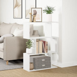 Berkfield Room Divider Bookcase 3-Tier White 70X24X97 Cm Engineered Wood - thumbnail 4