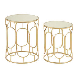 Orsina Set Of 2 Champagne Metal Side Tables,nestable Metallic Bedside Table,contemporary Small Tables,accent Tables - thumbnail 2