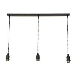 Valuelights Shaw Diner Bar 3 Drop Matte Black Adjustable Pendant Ceiling Light - thumbnail 4
