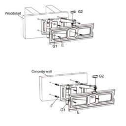 Kenable Double Arm & Tilt Cantilever Tv Mounting Bracket For 49 To 55 Inch Tvs - thumbnail 2