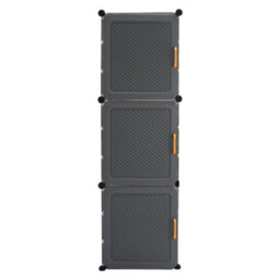 Darphe Dark Grey 9 Tier Foldable Shoe Organizer With Dustproof Doors - thumbnail 4