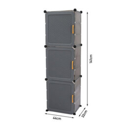 Darphe Dark Grey 9 Tier Foldable Shoe Organizer With Dustproof Doors - thumbnail 8