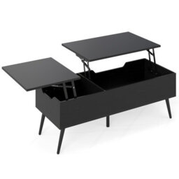Costway Lift Top Coffee Table Modern Center Table With Metal Legs-Black - thumbnail 2
